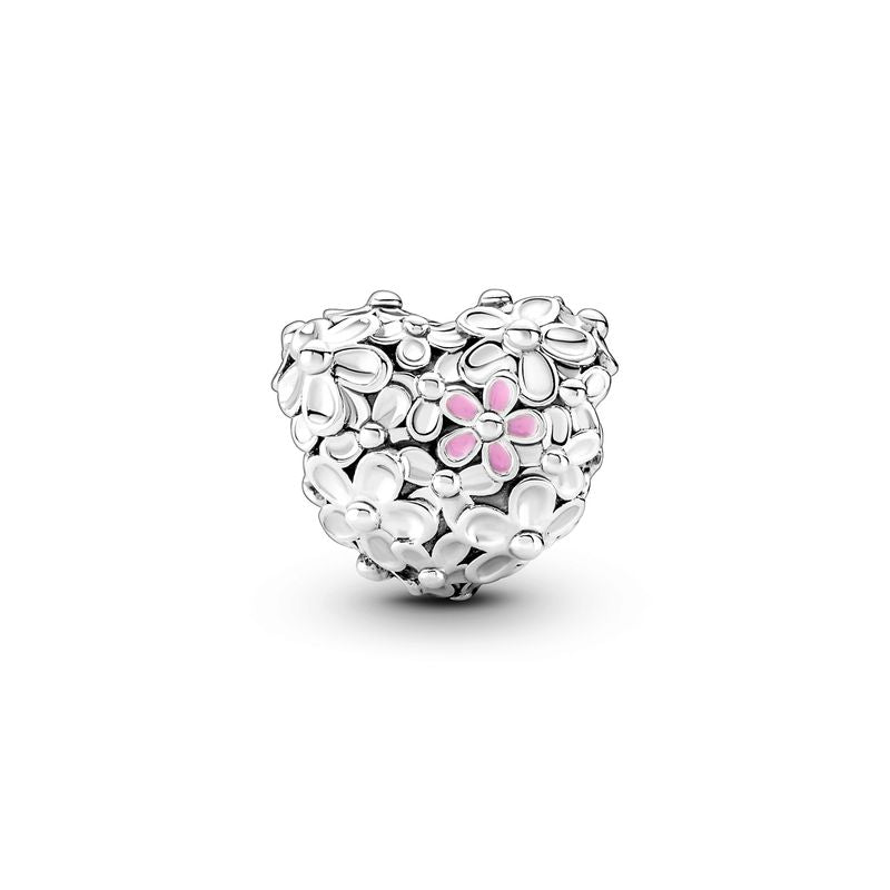 Charm corazón con margaritas mamá