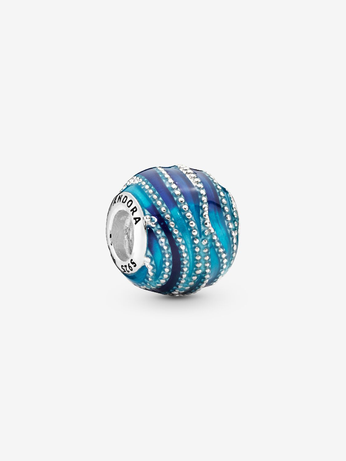 Charm Remolino con esmalte azul y azul agua transparente